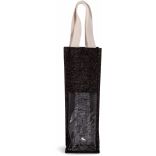 Sac porte bouteille en jute Black / Silver