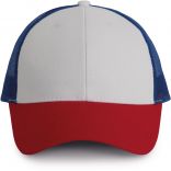 Casquette Trucker - 6 panneaux White / Red / Royal Blue