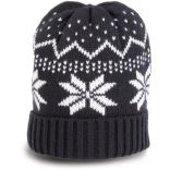 Bonnet à motifs Noël Night Navy / Natural