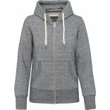 Sweat-shirt vintage zippé à capuche femme Slub Grey Heather - XS