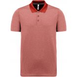 Polo chiné manches courtes adulte Coral Heather - S