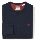 Pull coton bio col rond williams river Dark Sapphire - S