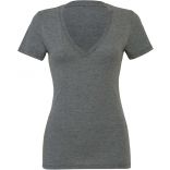 T-shirt femme triblend col V BE8435 - Grey Triblend