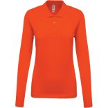 Polo femme piqué manches longues K257 - Orange