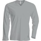 T-shirt homme manches longues col V K358 - Oxford Grey