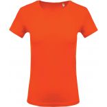 T-shirt femme col rond manches courtes K389 - Orange