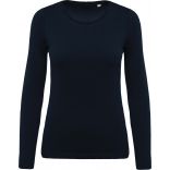 T-shirt femme col rond manches longues K392 - Navy