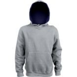 Sweat-shirt enfant à capuche contrastée K453 - Oxford Grey / Navy