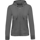 Sweat-shirt femme bio zippé capuche K485- Storm Grey