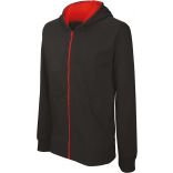 Sweatshirt enfant zippé capuche K486 - Black / Red