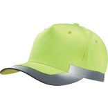 Casquette fluorescente 5 panneaux KP123 - Fluorescent Yellow de travers