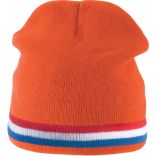 Bonnet avec bande bicolore contrastée KP515 - Orange / Red / White / Cobalt Blue