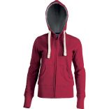 Sweat-shirt femme à capuche zippé Vintage KV2301 - Vintage Red