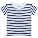 T-shirt bébé rayé manches courtes LW027 - White / Oxford Navy