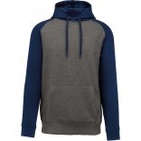 Sweat-shirt capuche bicolore enfant Grey Heather / Sporty Navy - 6/8