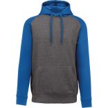 Sweat-shirt capuche bicolore enfant Grey Heather / Sporty Royal Blue - 6/8
