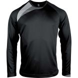 T-shirt enfant manches longues sport PA409 - Black / White / Storm Grey