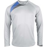 T-shirt enfant manches longues sport PA409 - White / Sporty Royal Blue / Storm Grey