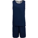 Kit basketball réversible enfant PA449 - Sporty Navy / White