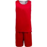 Kit basketball réversible enfant PA449 - Sporty Red / White