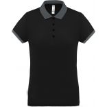 Polo femme piqué performance PA490 - Black / sporty grey