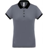 Polo femme piqué performance PA490 - sporty grey / Black