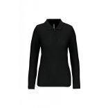 Polo manches longues femme Black - 3XL