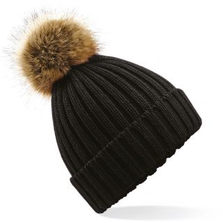 BONNET AVEC POMPON Black