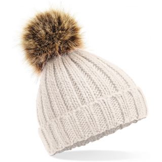 BONNET AVEC POMPON Oatmeal