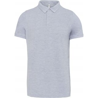 Polo col boutons pression manches courtes homme Oxford Grey