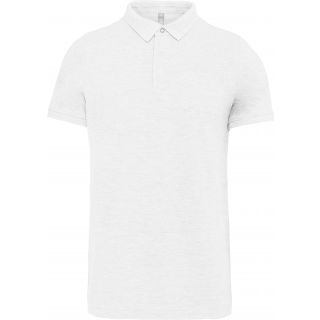 Polo col boutons pression manches courtes homme White