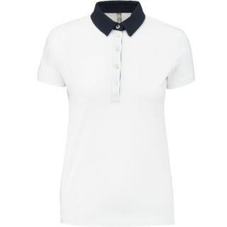 Polo jersey bicolore femme White / Navy