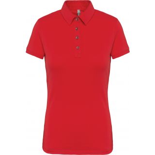 Polo jersey manches courtes femme Red