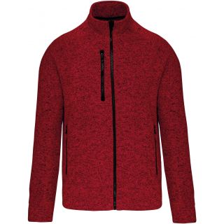Veste zippée chinée homme Red Melange