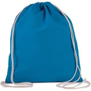Petit sac à dos en coton bio avec cordelettes Tropical Blue