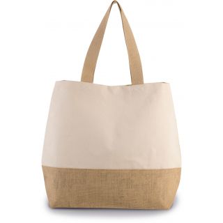 Sac shopping en toiles de coton & jute Natural / Natural