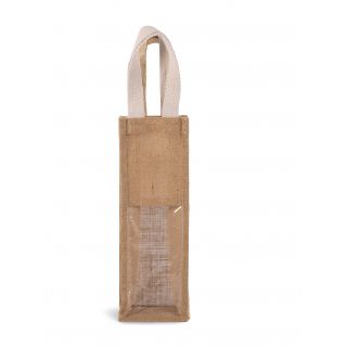 Sac porte bouteille en jute Natural / Gold