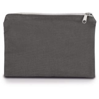 Pochette en coton canvas - modèle moyen Grey / Silver
