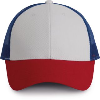Casquette Trucker - 6 panneaux White / Red / Royal Blue