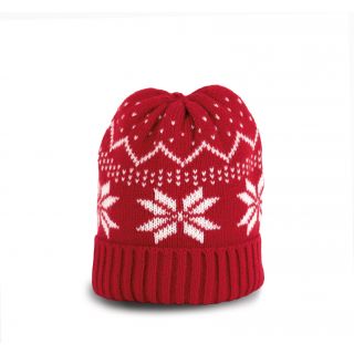 Bonnet à motifs Noël Cherry Red / Natural