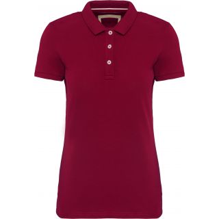 Polo vintage manches courtes femme Vintage Dark Red