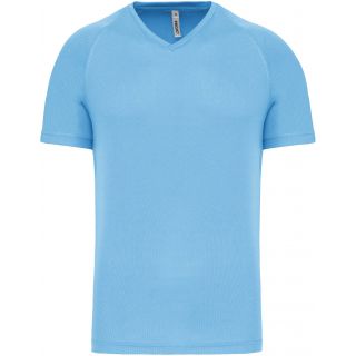 T-shirt de sport manches courtes col v homme Sky Blue