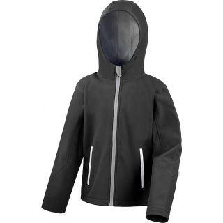 Veste Softshell Capuche Enfant R224JY - Black / Grey