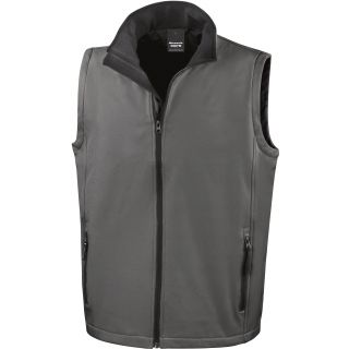 Bodywarmer Softshell Homme Printable - Charcoal / Black