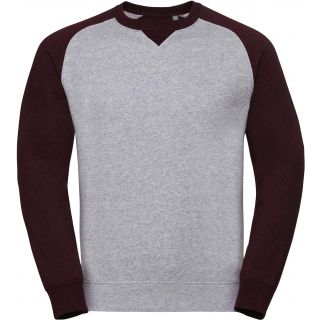 SWEAT-SHIRT COL ROND AUTHENTIC BASEBALL HOMME Light Oxford / Burgundy Melange