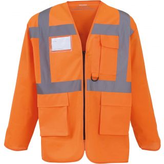 Gilet haute visibilité à manches longues YHVJ800 - Hi Vis Orange