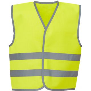 Gilet enfant avec bordures et bandes réfléchissantes YHVW102CH - Hi Vis Yellow