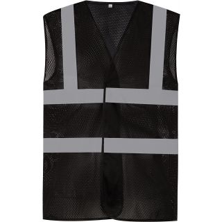 Gilet haute visibilité à maille ajourée recyclée Black