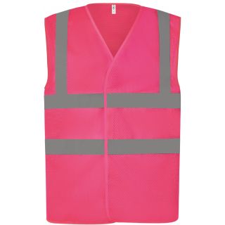 Gilet haute visibilité à maille ajourée recyclée Pink