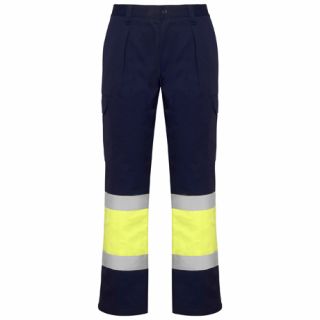 Pantalon haute visibilité multipoches d´hiver SOAN marine/jaune fluo